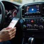 Smartphone mit Autoradio via Bluetooth verbunden