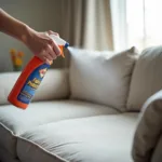 Imprägnierspray schützt das Sofa vor Wasserrändern.