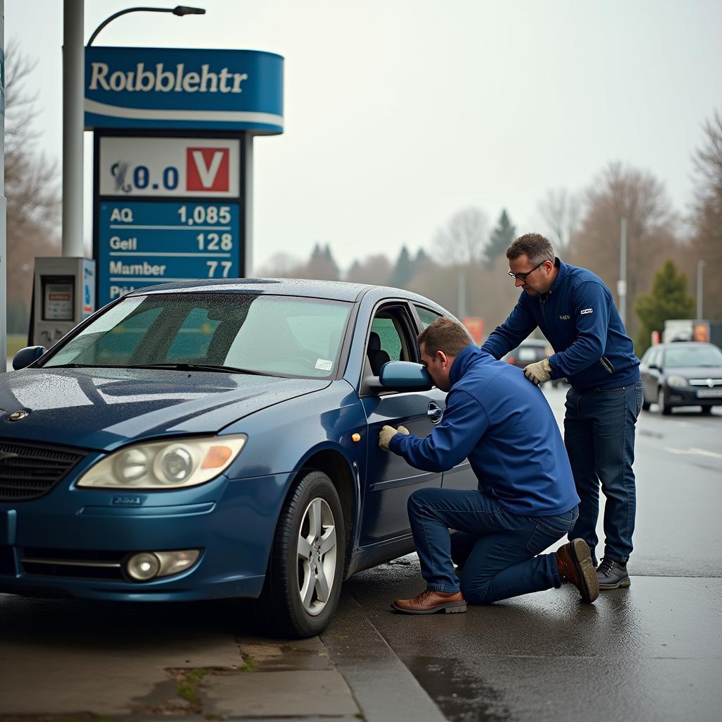 Pannenhilfe an einer Tankstelle in Hollenstedt