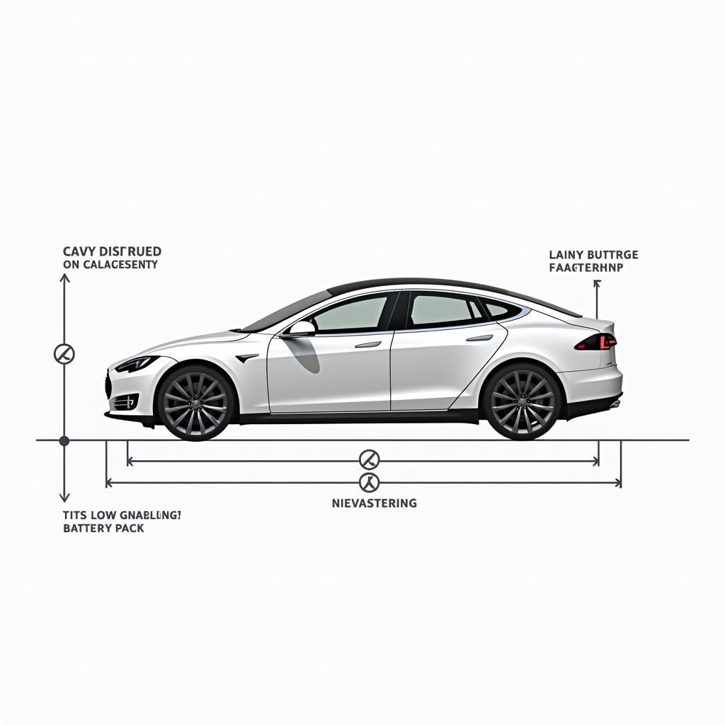 Illustration der Gewichtsverteilung beim Tesla Model S