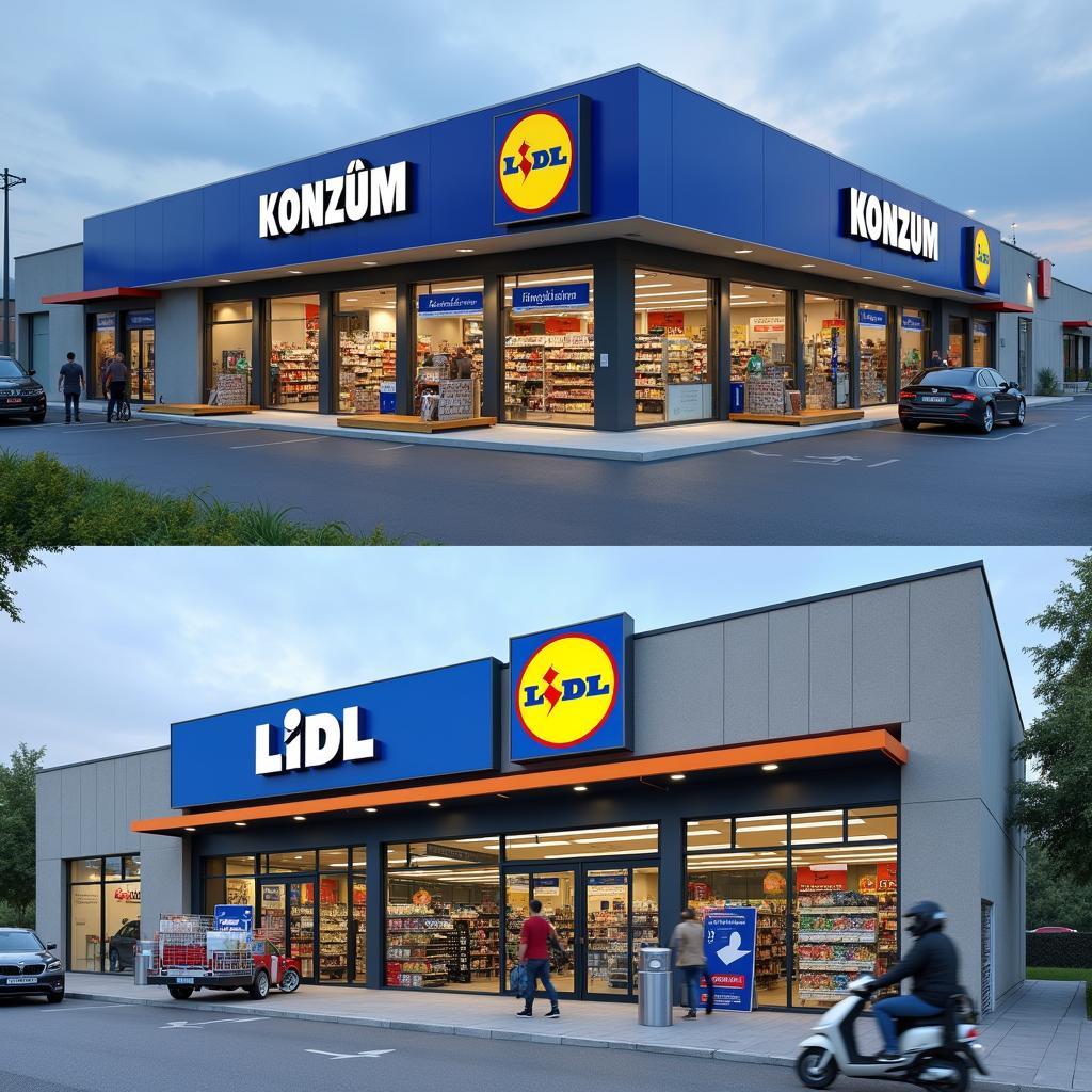 Konzum und Lidl Supermärkte in Kroatien