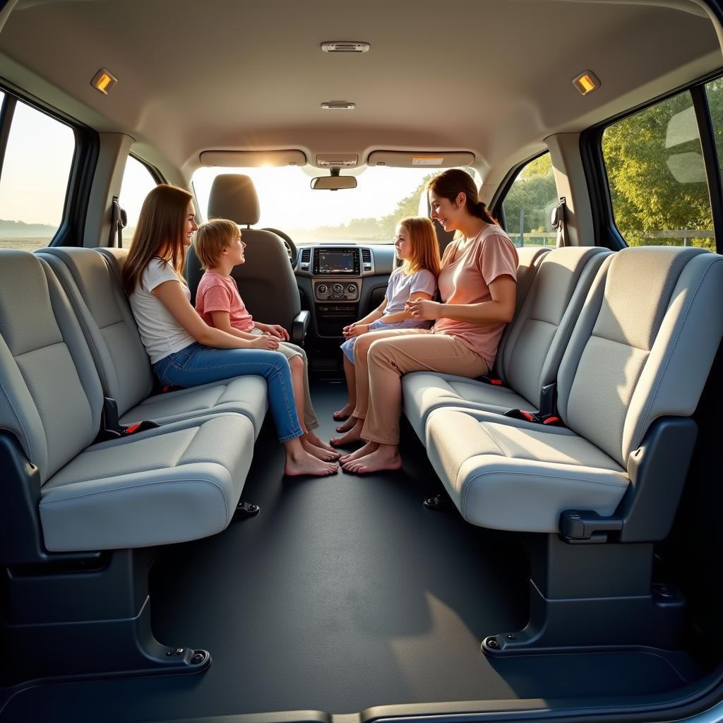 Toyota Proace City Verso 2024 als Familienauto: Geräumiger Innenraum mit flexiblen Sitzmöglichkeiten für bis zu 7 Personen, ideal für Familienausflüge und Großeinkäufe.