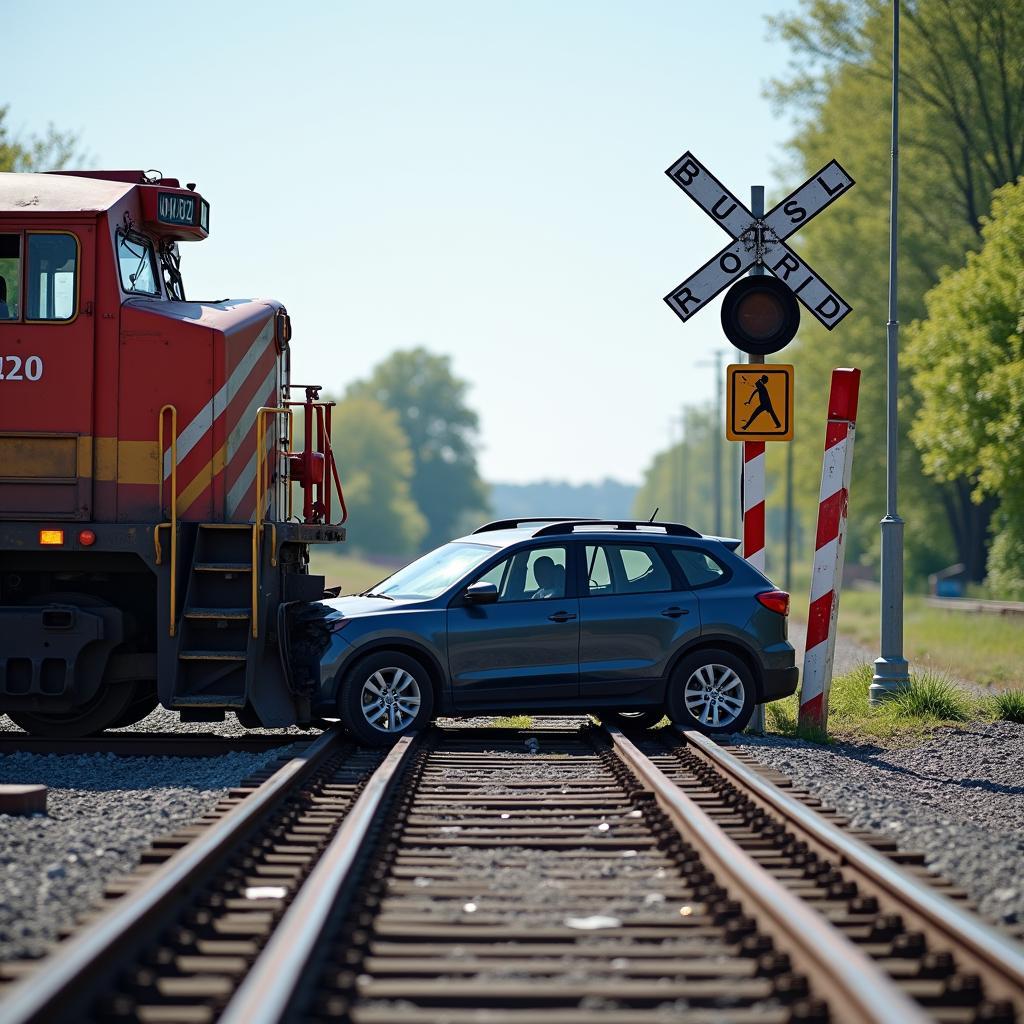 Schwerer Unfall am Bahnübergang - Zug kollidiert mit Auto