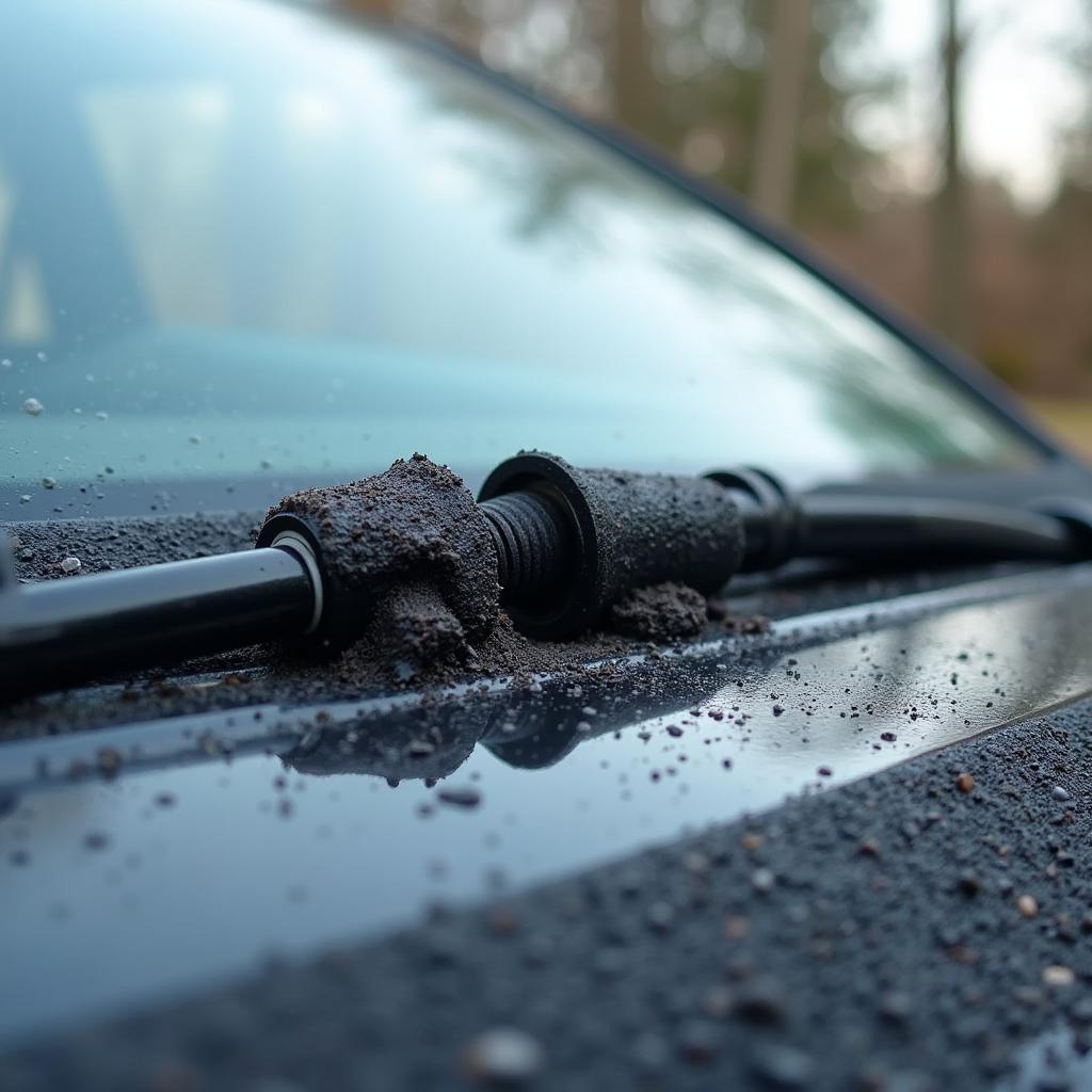 Verstopfte Scheibenwaschdüsen hinten am Auto