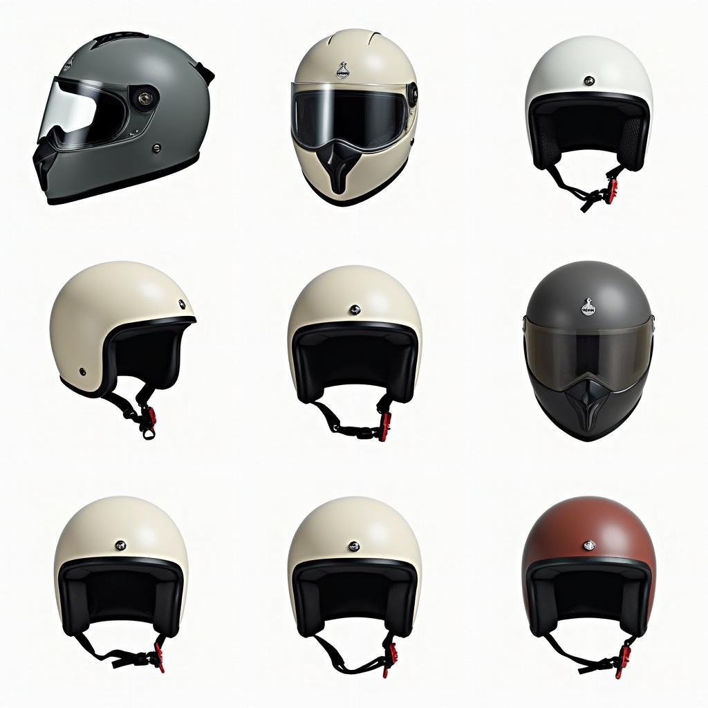 Verschiedene Vespa Motorradhelm Typen: Jethelm, Integralhelm, Klapphelm