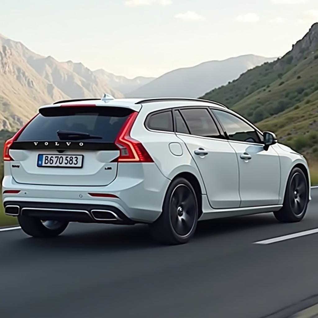 Volvo V60 Weiß auf der Straße