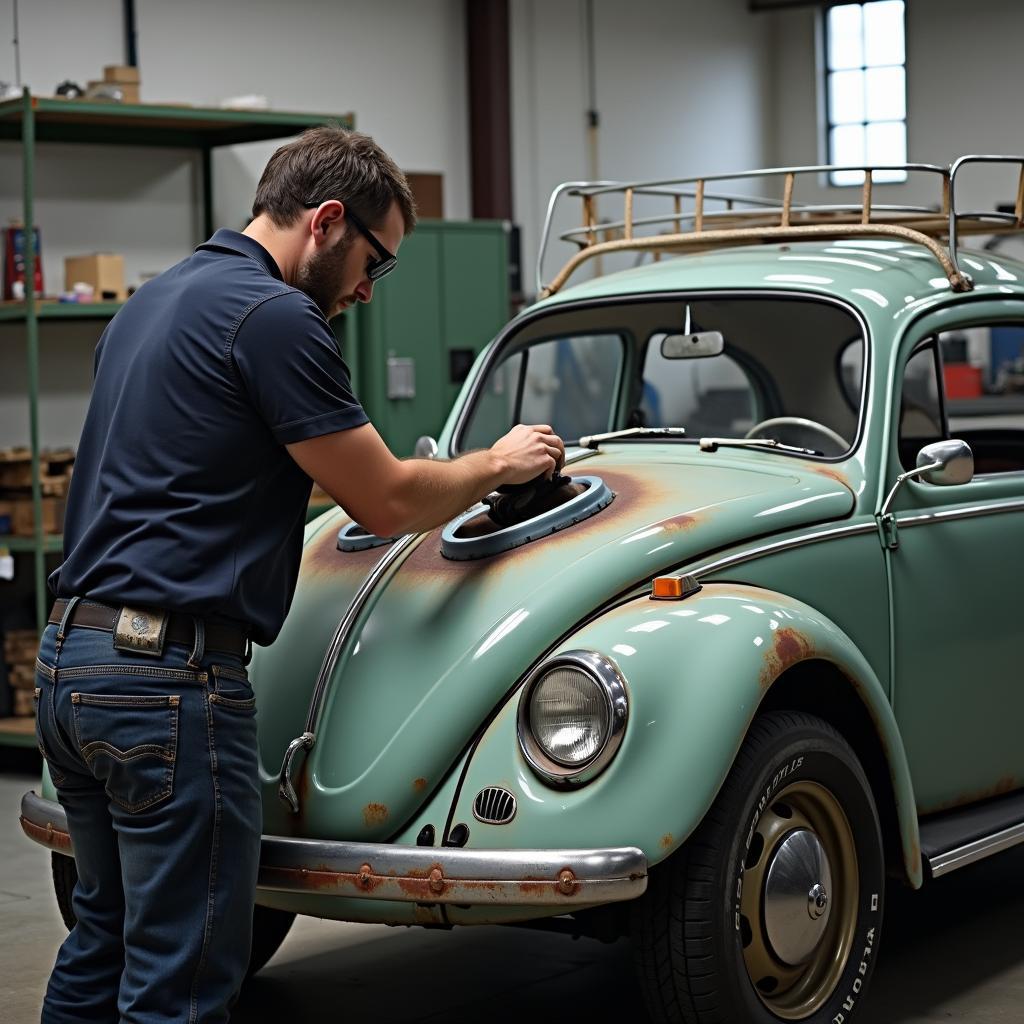 VW Käfer Tank Werkstatt Reparatur