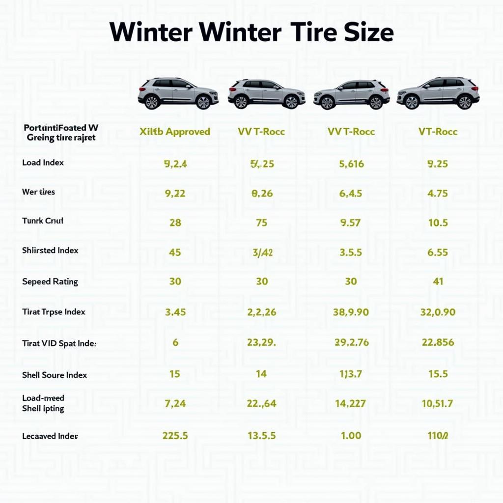 Zulässige Winterreifengrössen für den VW T-Roc