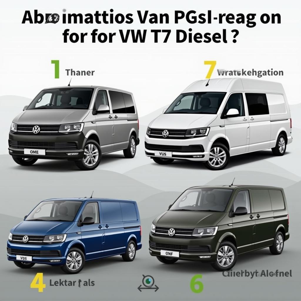 Alternative Modelle zum VW T7 Diesel: Eine Auswahl von Konkurrenzmodellen mit vergleichbaren Eigenschaften und kürzerer Lieferzeit. 