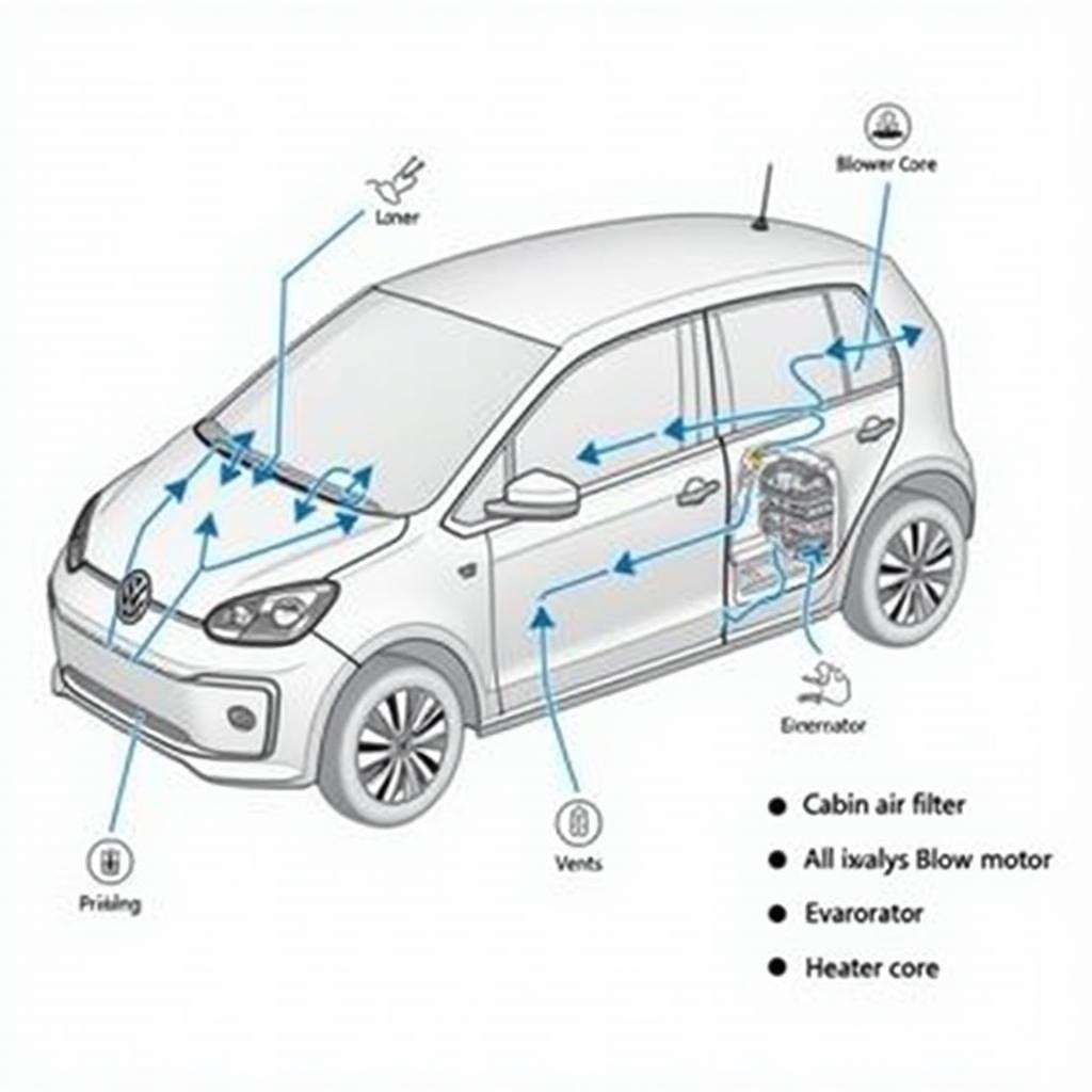 Luftstrom im Klimasystem des VW Up