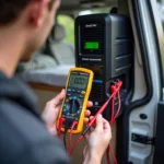 Wechselrichter Test im Wohnmobil mit Multimeter