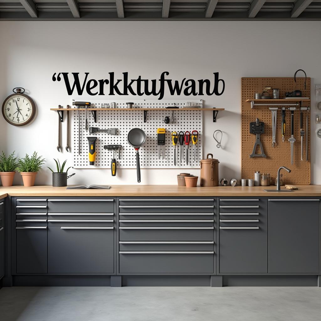 Tool wall organization with wall decals