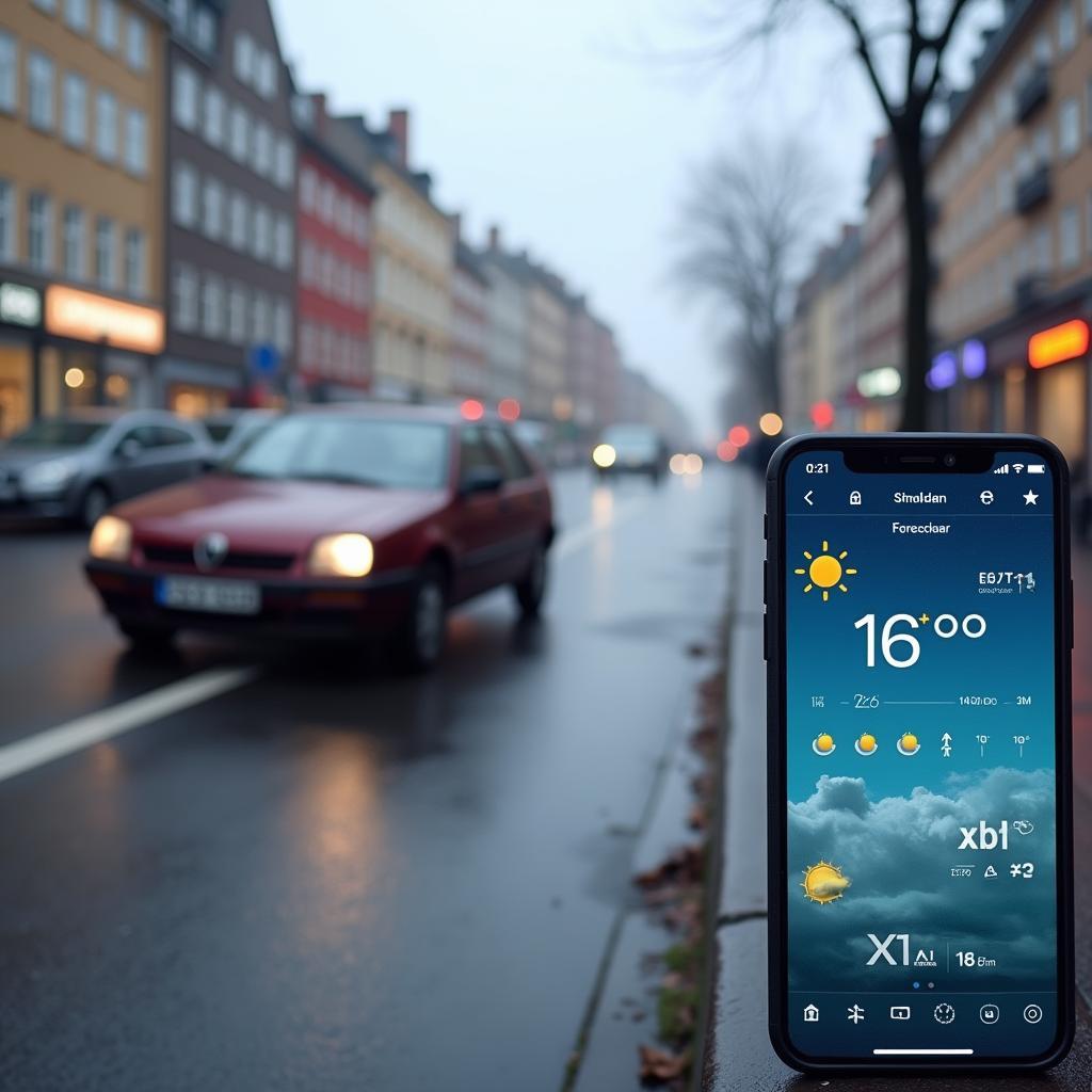 Wettervorhersage für Kopenhagen und Autoreparatur