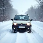 Winterreifen am Fiat Panda im Schnee