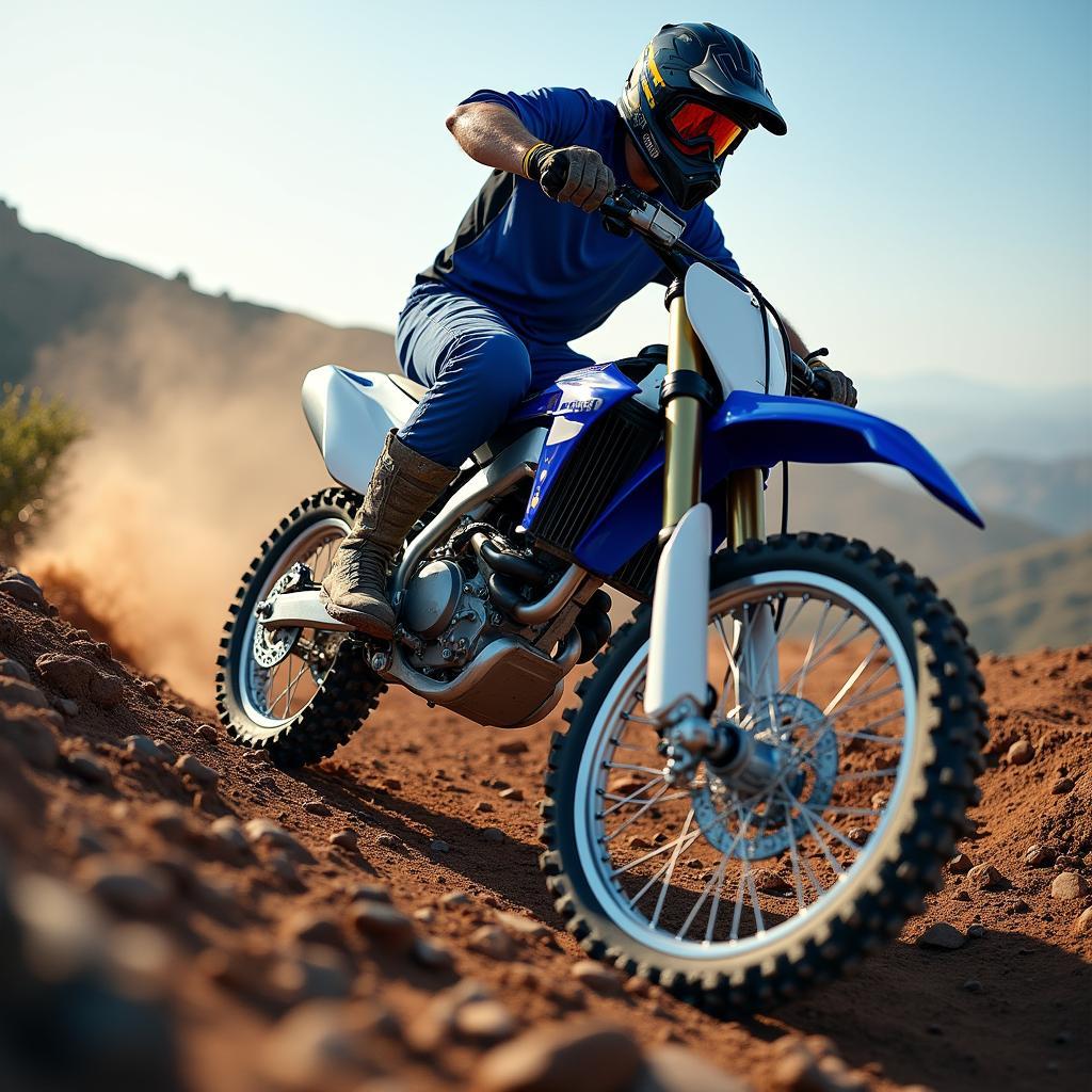 Yamaha WR450 fährt im Gelände