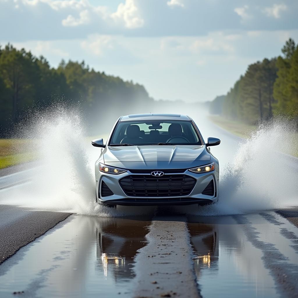 ADAC Verkehrssicherheitstraining: Beherrschung des Fahrzeugs bei Aquaplaning.