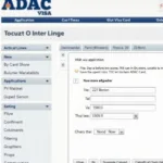 Online-Antrag für die ADAC Visa Card.