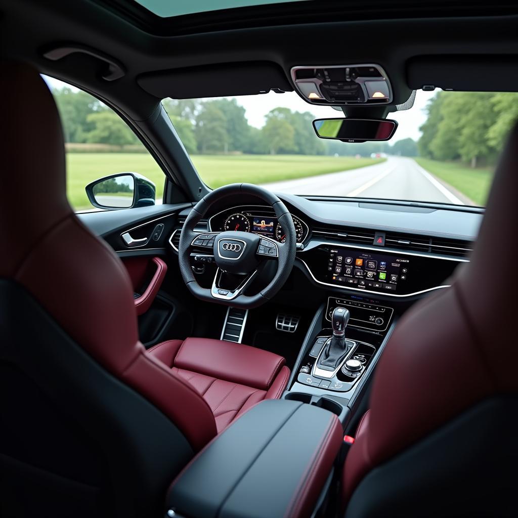 Audi RS6 V-Max Innenraum: Blick auf das luxuriöse Cockpit und die sportlichen Details.