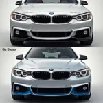 BMW 4er Facelift Design Vergleich: Vorher-Nachher-Bilder des Facelifts, die die Veränderungen im Design hervorheben, insbesondere Kühlergrill, Scheinwerfer und Rückleuchten.