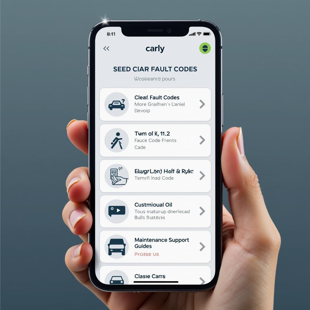 Carly App Funktionen im Überblick: Fehler auslesen, Fahrzeugdaten anzeigen, Codierungen vornehmen und Wartungsarbeiten durchführen.
