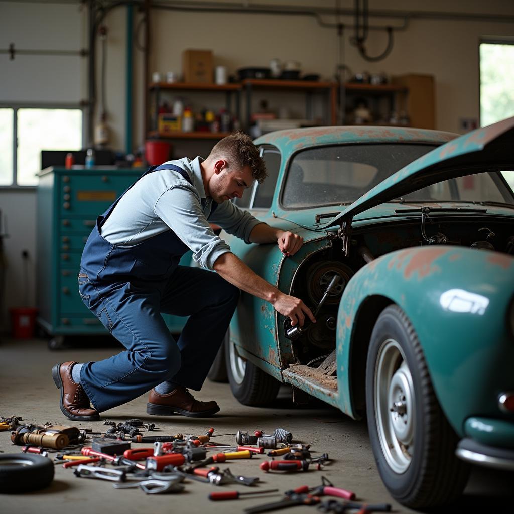 KFZ-Werkstatt in München: Reparatur eines alten Autos