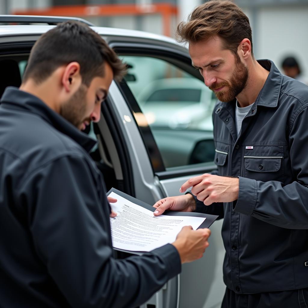 Mechaniker erklärt Leasingvertrag