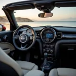 Modernes Interieur und Technologie im neuen Mini Cabriolet 2024.