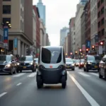 Nimbus One Elektrofahrzeug im Stadtverkehr.