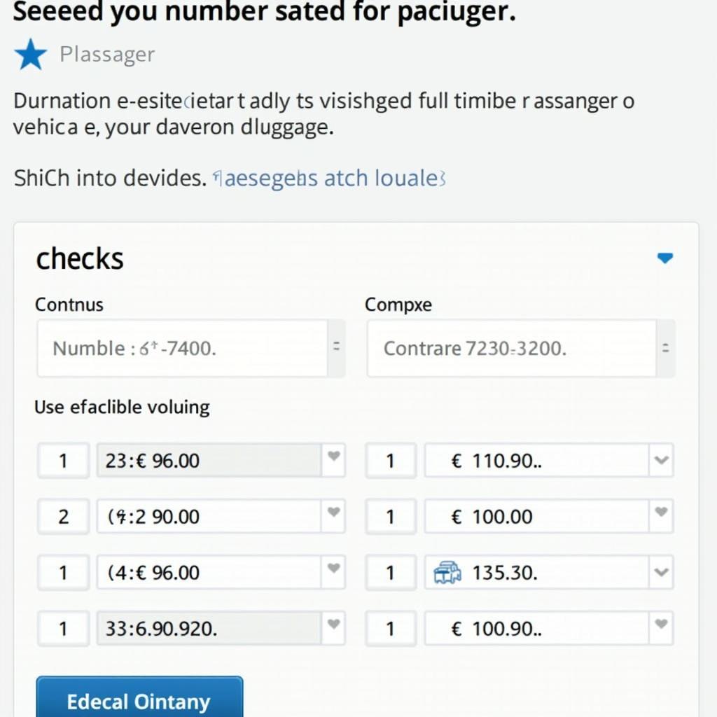 Online booking af en 7-personers lejebil på Europcars hjemmeside.