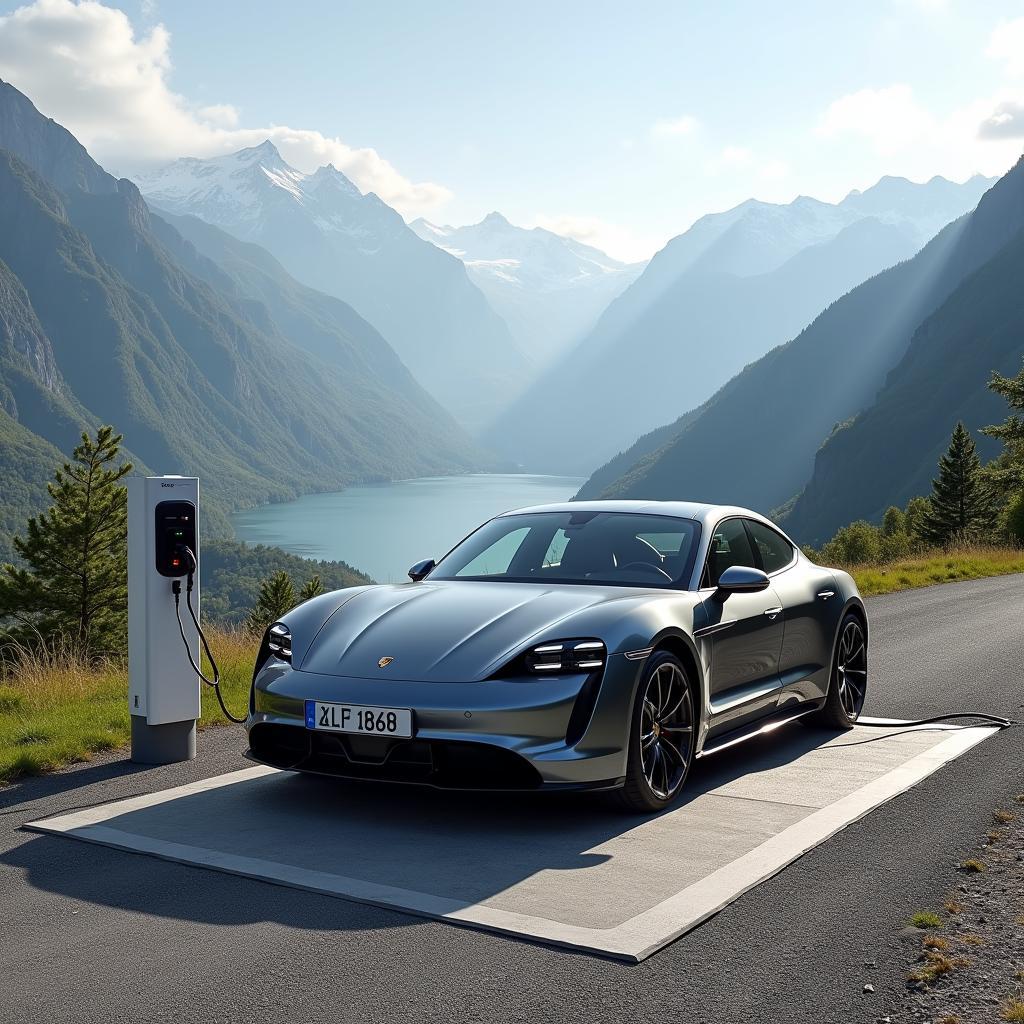 Porsche Taycan lädt in den Alpen mit dem Charge-o-mat