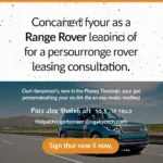 Kontaktiere uns für eine persönliche Beratung zum Range Rover Leasing:  Bild mit Kontaktdaten und Call-to-Action Button.