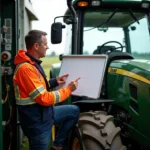 Schulung von Fahrern landwirtschaftlicher Fahrzeuge zum Thema Sicherheit.